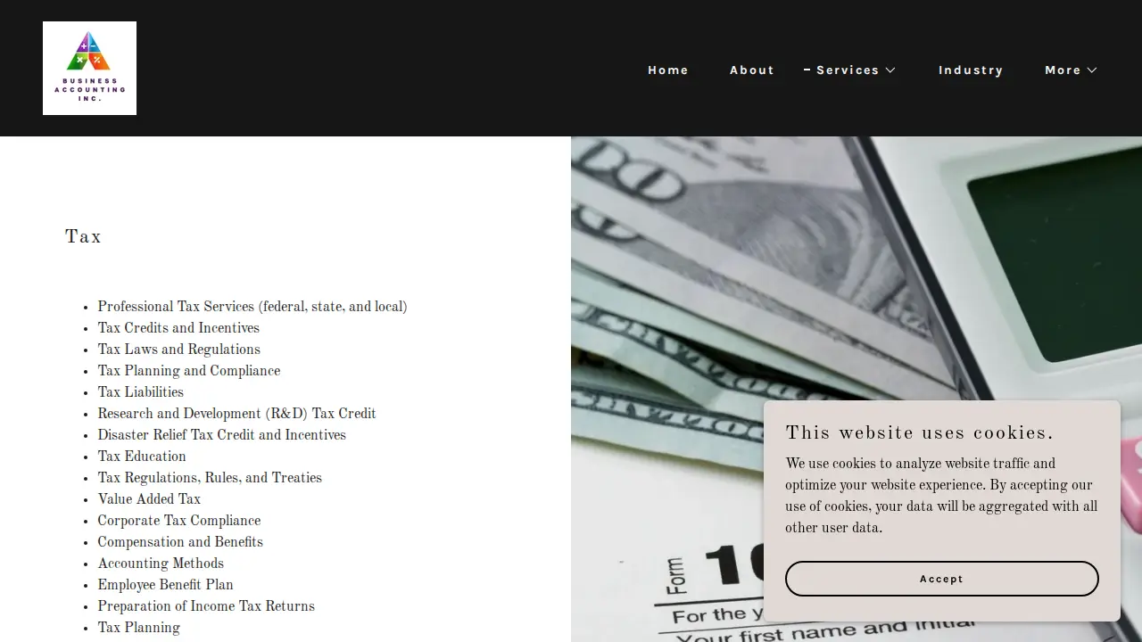 Business Accounting Inc. page