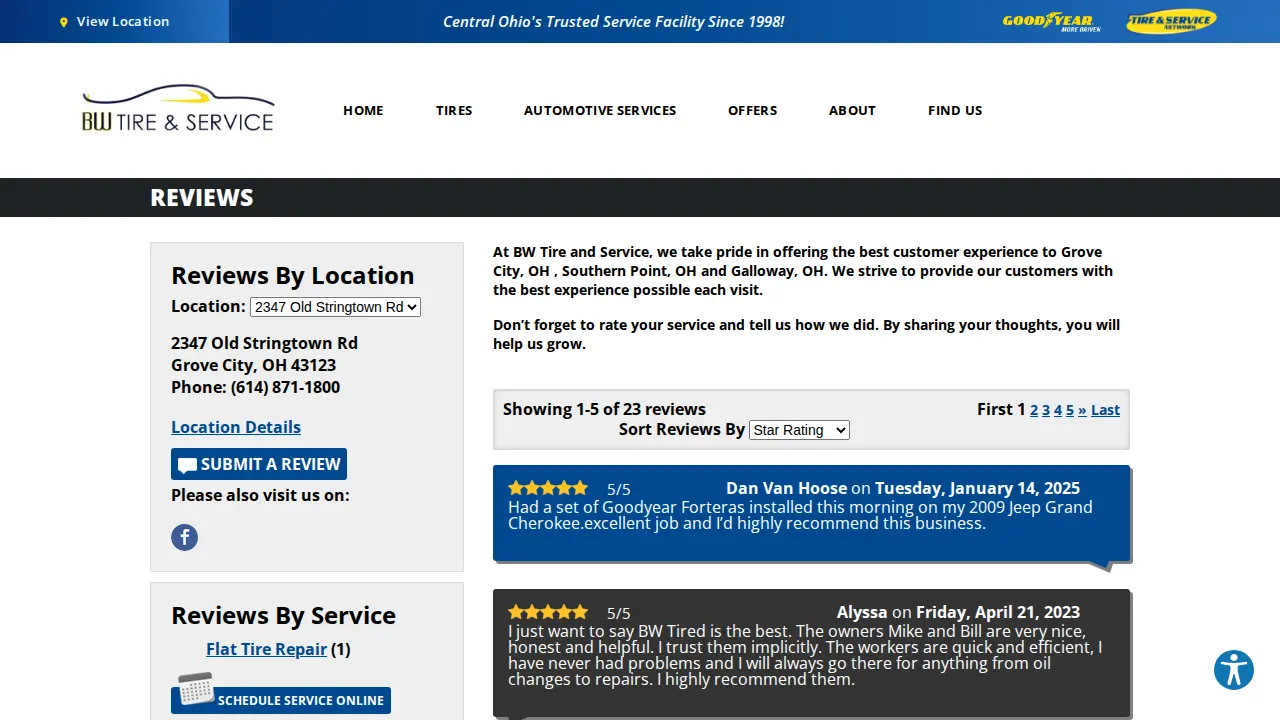 BW Tire and Service of Grove City page
