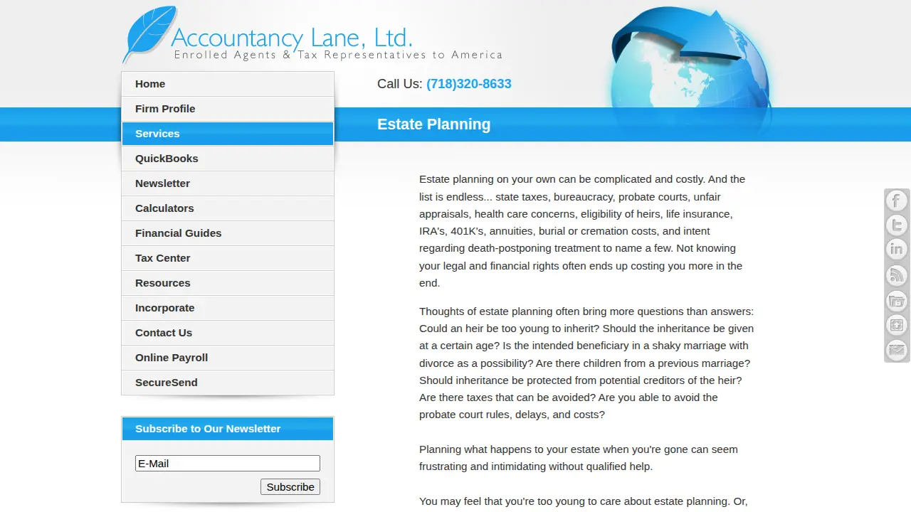 Accountancy Lane, Ltd. page