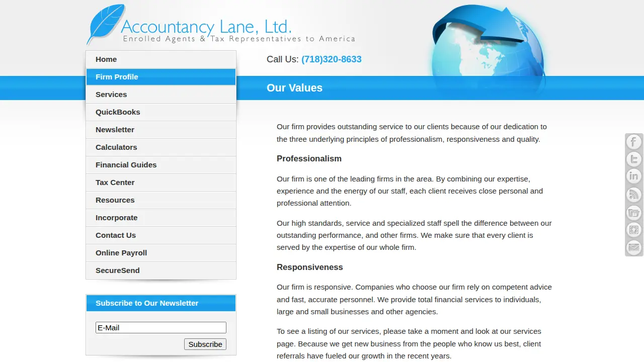 Accountancy Lane, Ltd. page