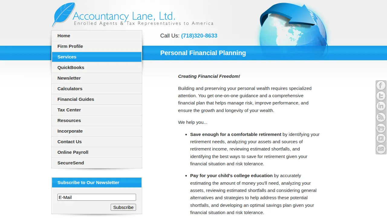 Accountancy Lane, Ltd. page