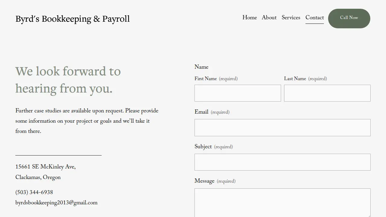 Byrd's Bookkeeping and Payroll Inc. page