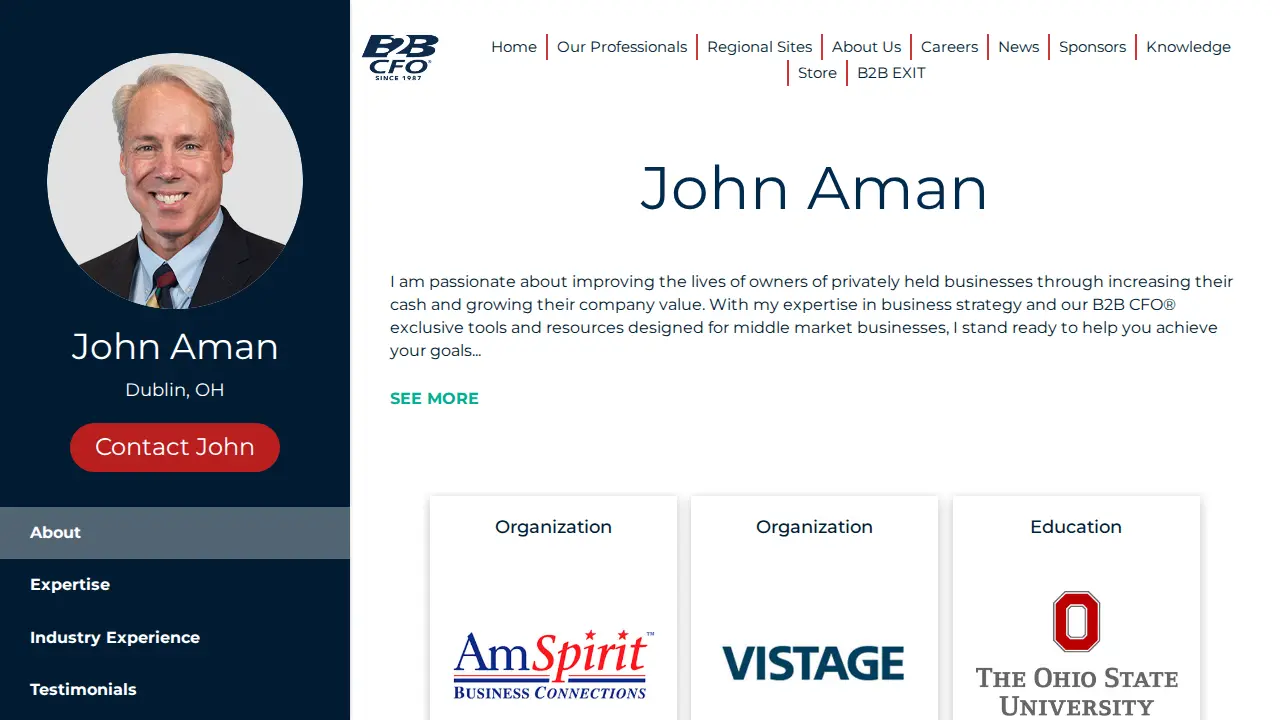 John Aman, Partner B2B CFO® website