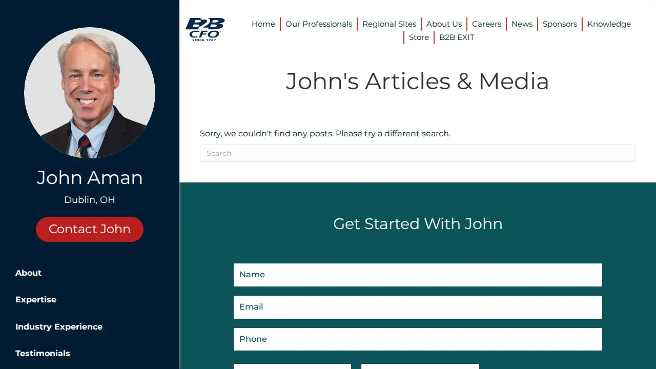 John Aman, Partner B2B CFO® page