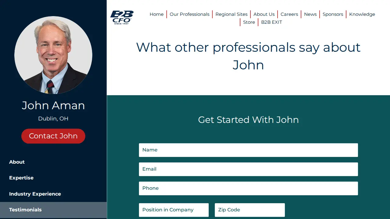 John Aman, Partner B2B CFO® page