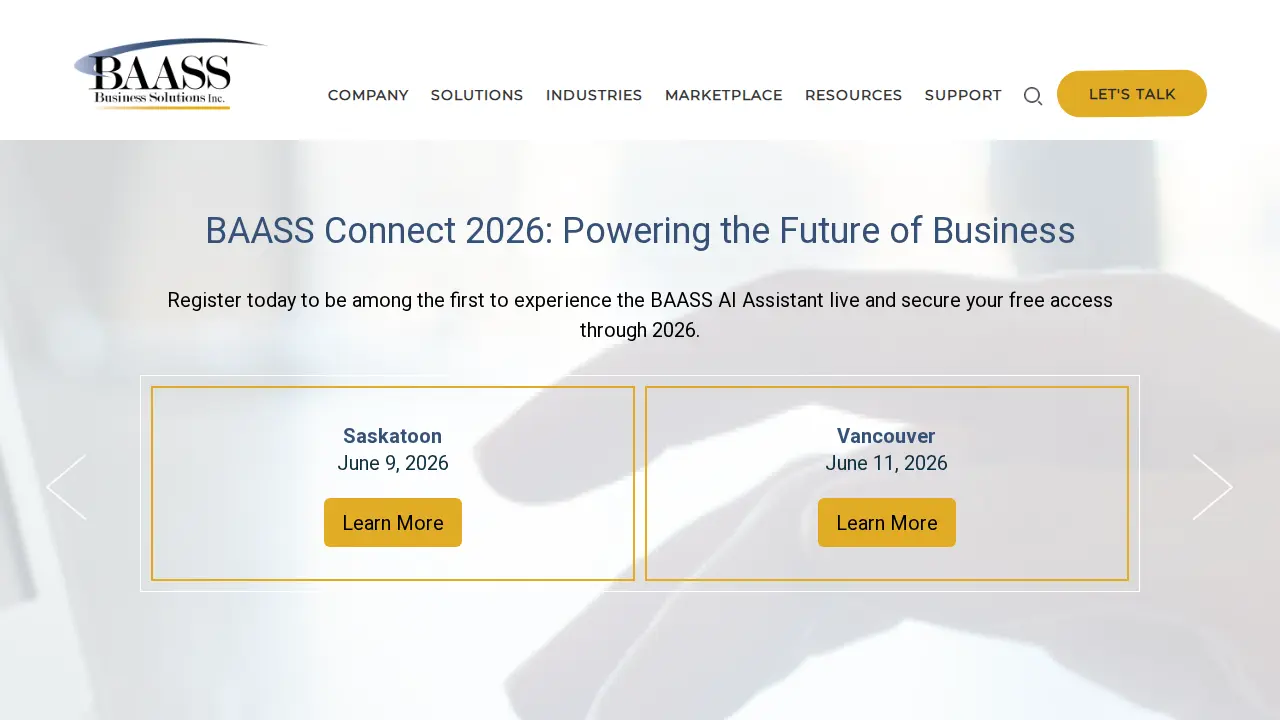 BAASS Business Solutions Inc. website