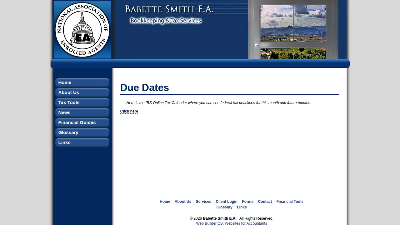 Babette Smith Bookkeeping & Taxes page