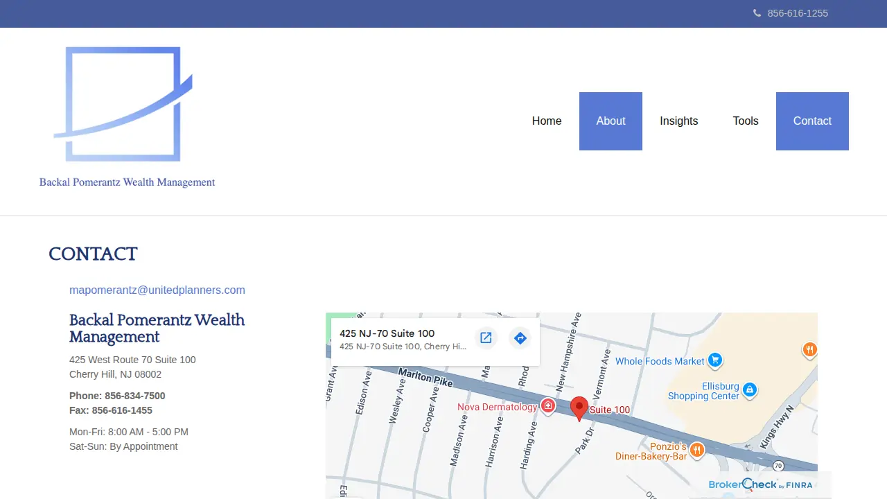Backal Pomerantz Wealth Management page