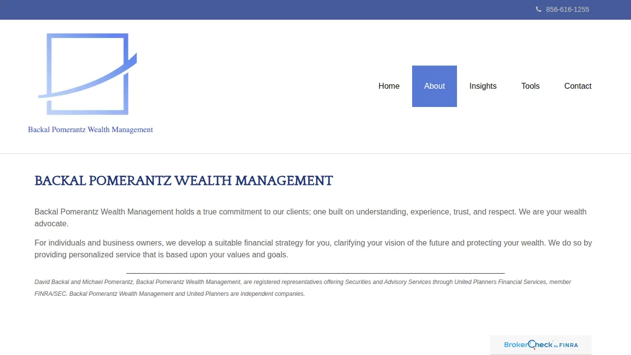 Backal Pomerantz Wealth Management page