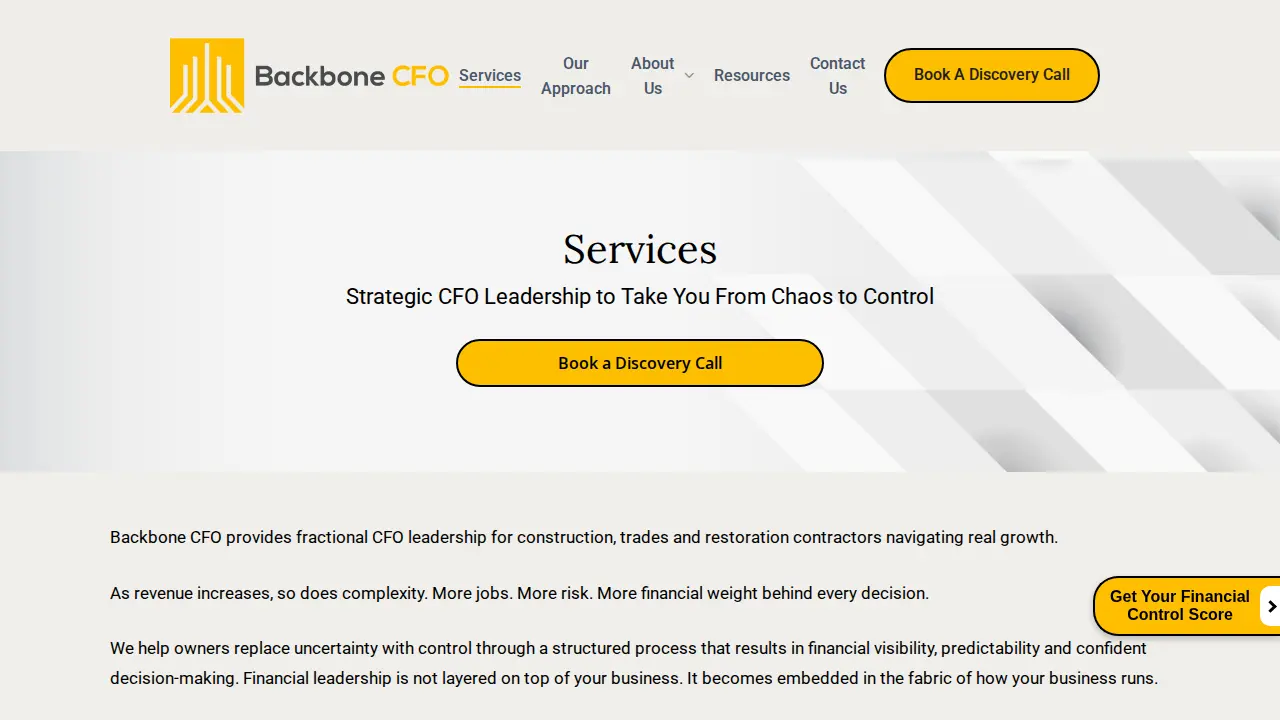 Backbone CFO page