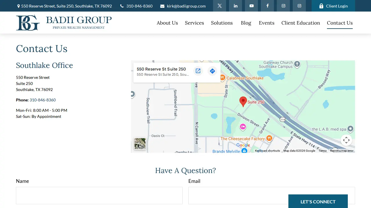 Badii Group Private Wealth Management page
