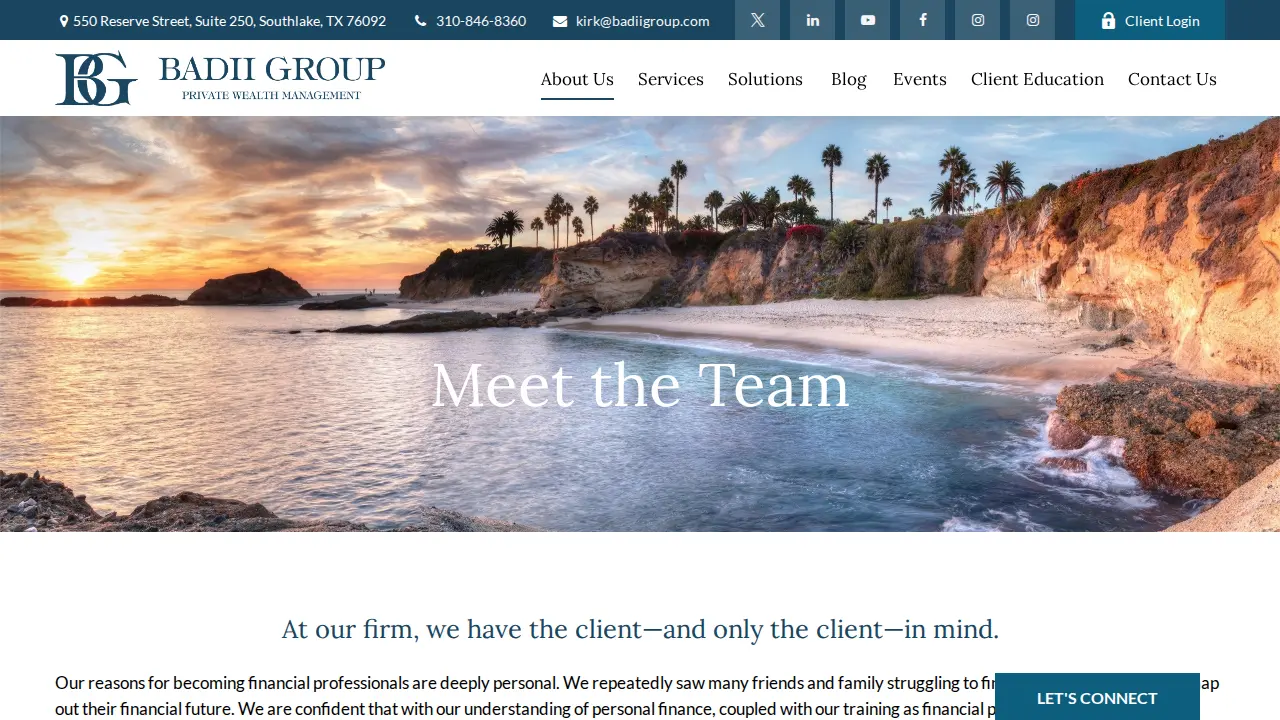 Badii Group Private Wealth Management page