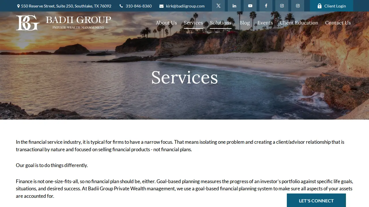 Badii Group Private Wealth Management page
