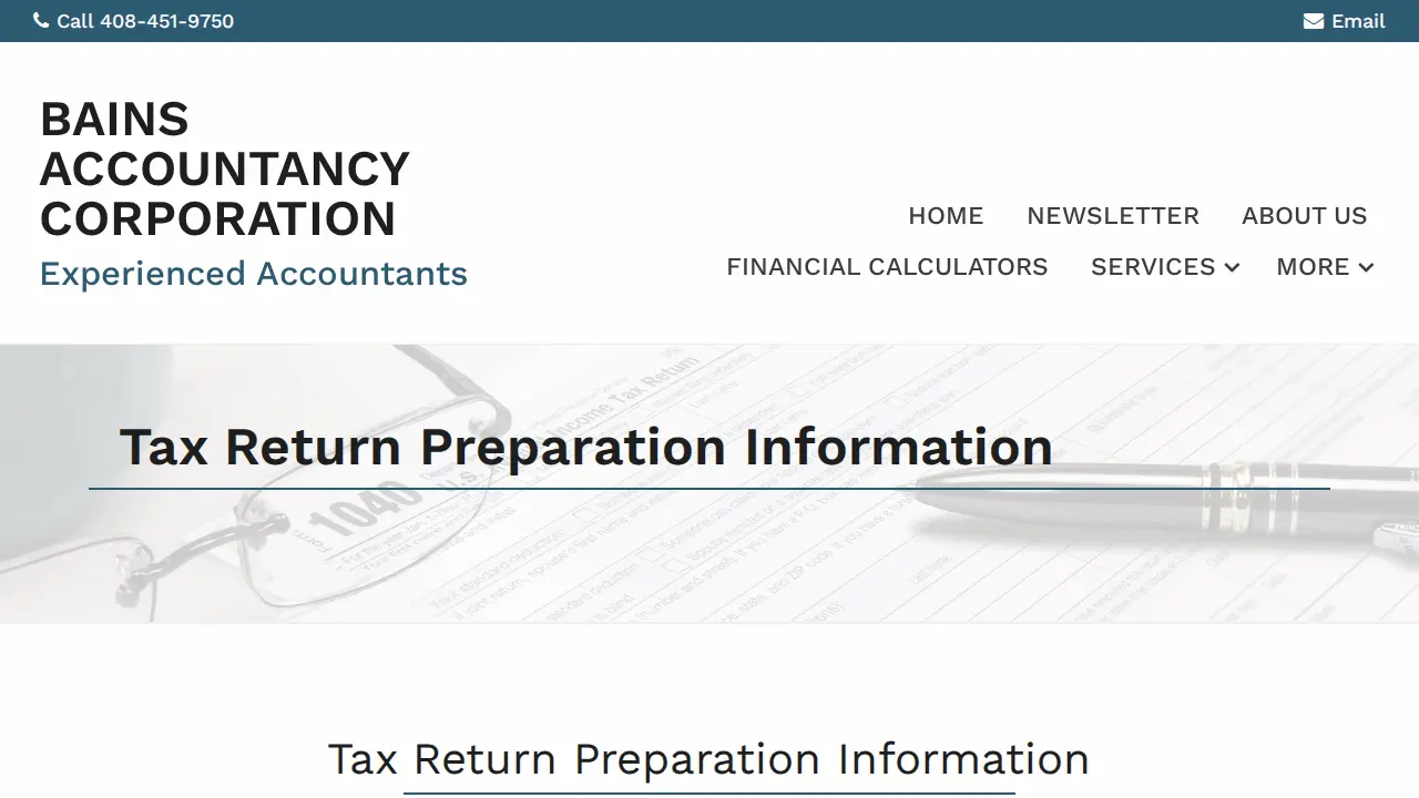 Bill Bains Accountancy page
