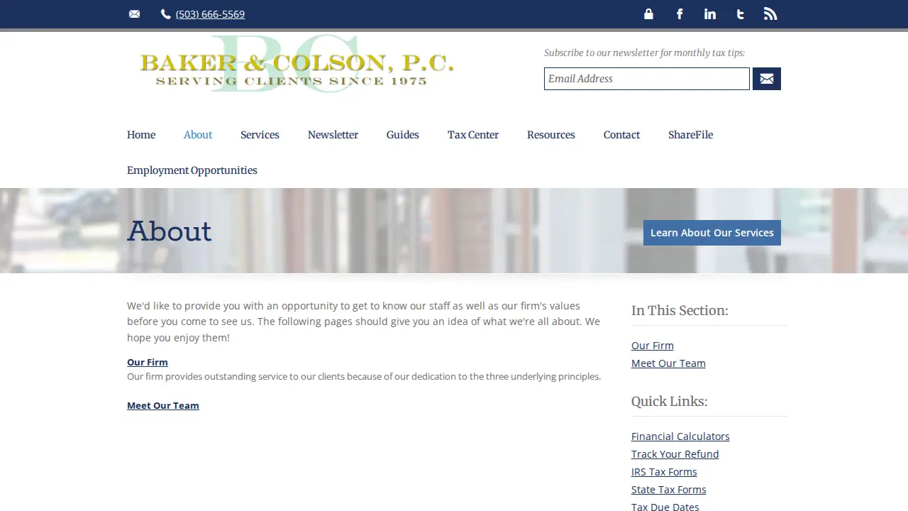 Baker & Colson P.C. page