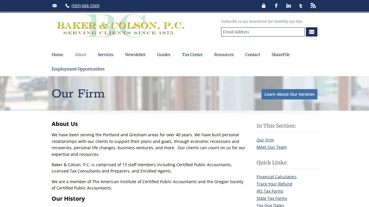 Baker & Colson P.C. page