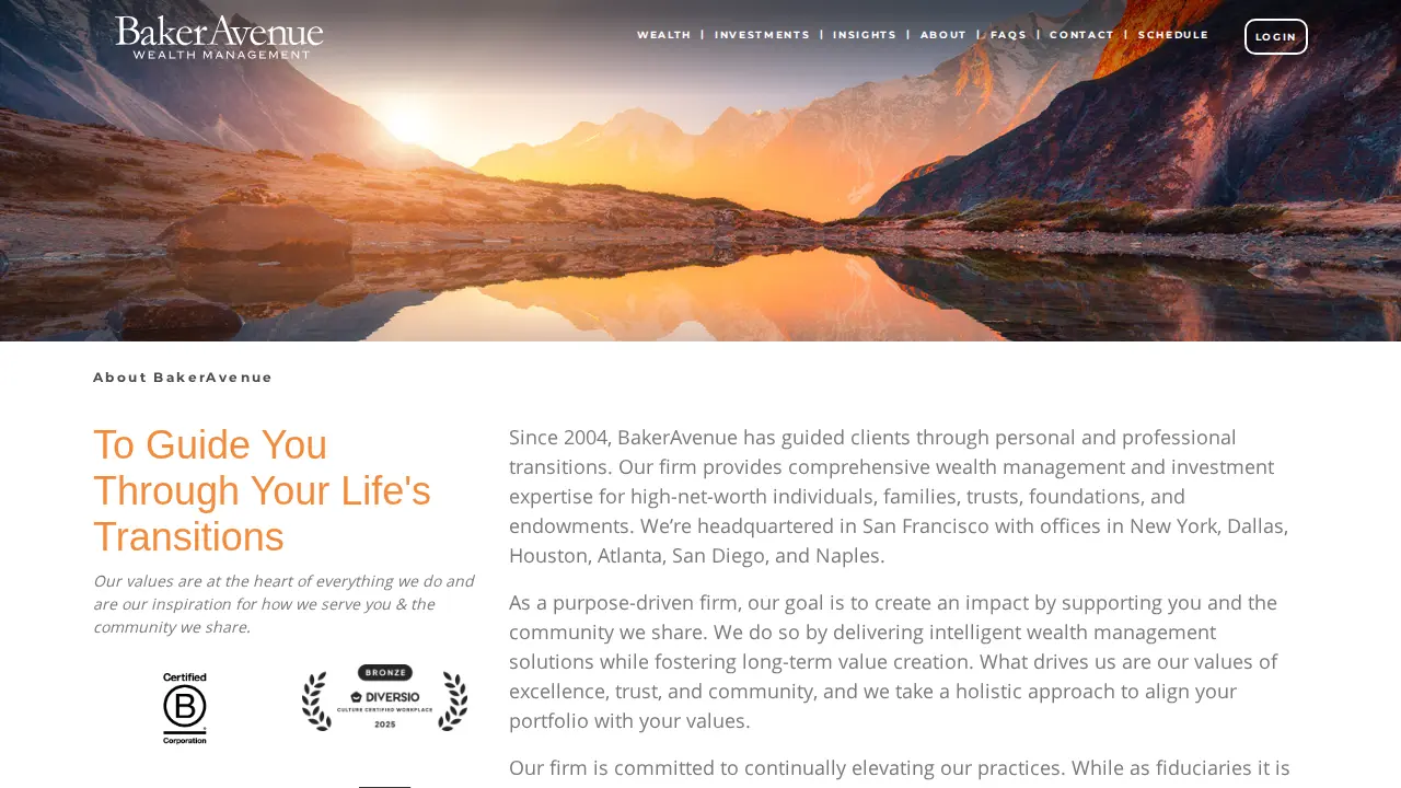BakerAvenue Wealth Management page