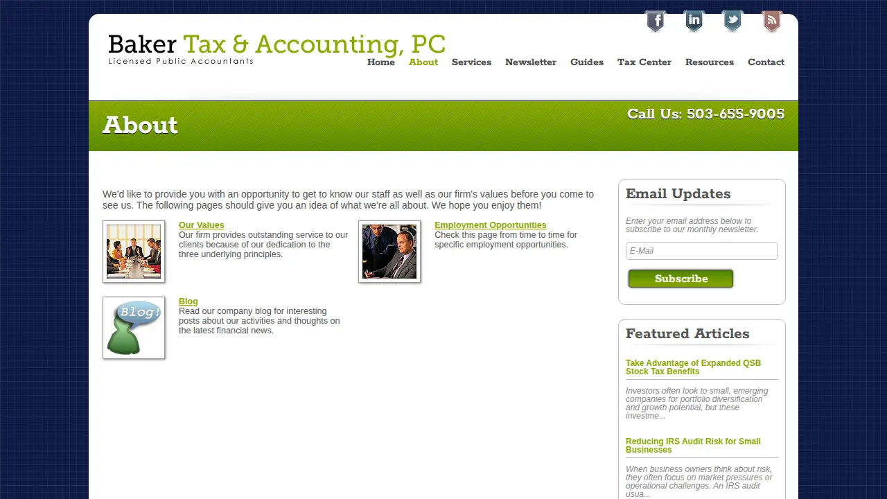 Baker Tax & Accounting, PC page