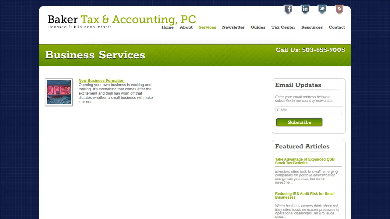 Baker Tax & Accounting, PC page