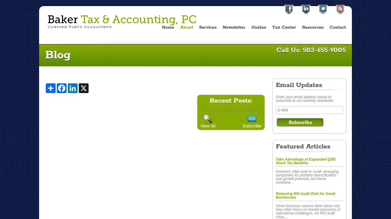 Baker Tax & Accounting, PC page