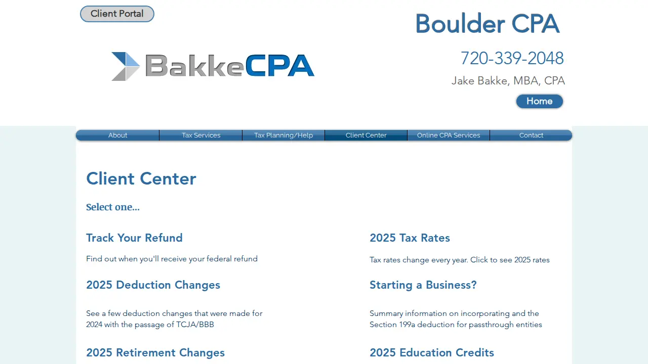 Bakke, CPA Boulder page