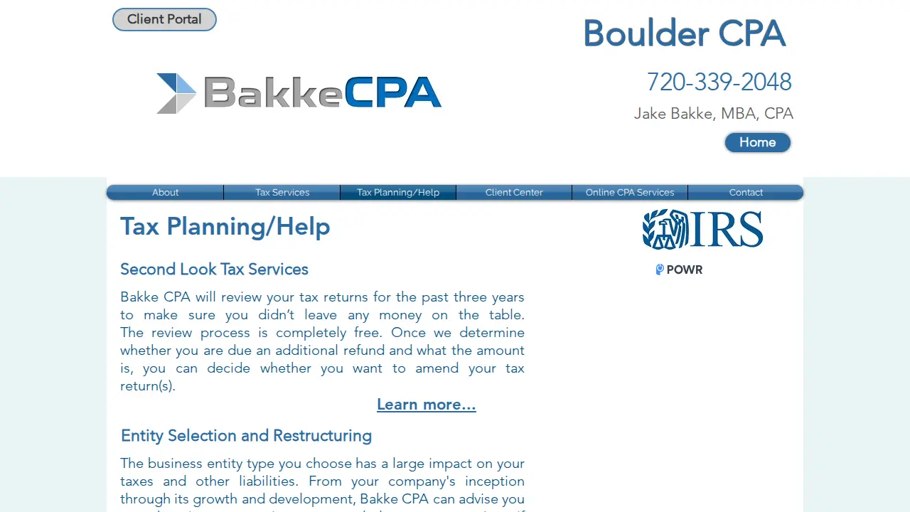 Bakke, CPA Boulder page