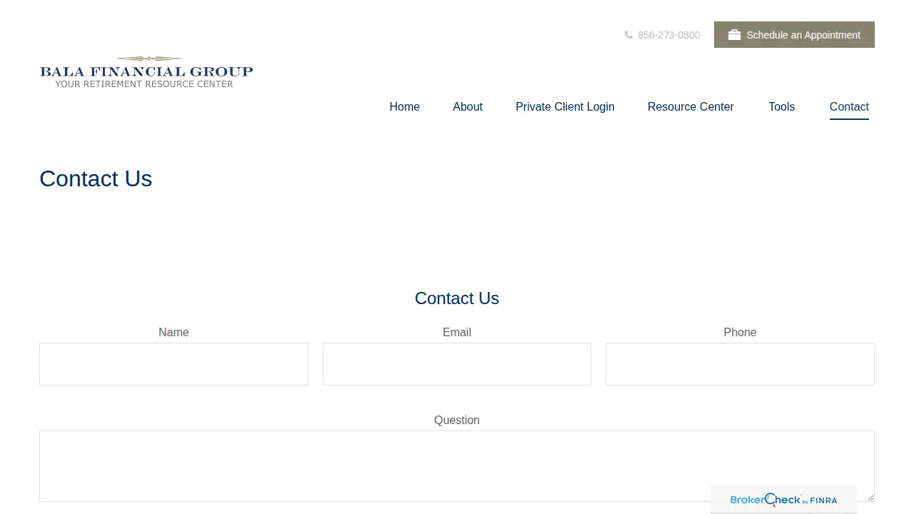 Bala Financial Group page