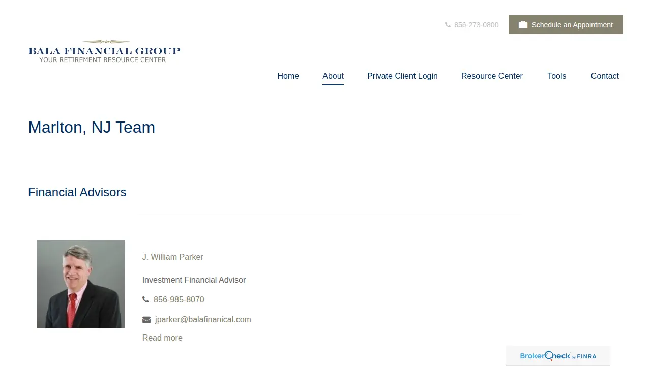 Bala Financial Group page
