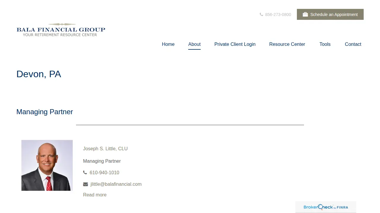 Bala Financial Group page