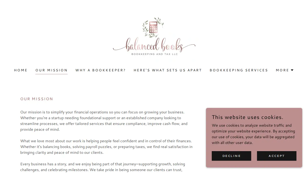 Balanced Books Bookkeeping and Tax LLC page