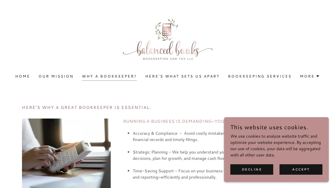 Balanced Books Bookkeeping and Tax LLC page