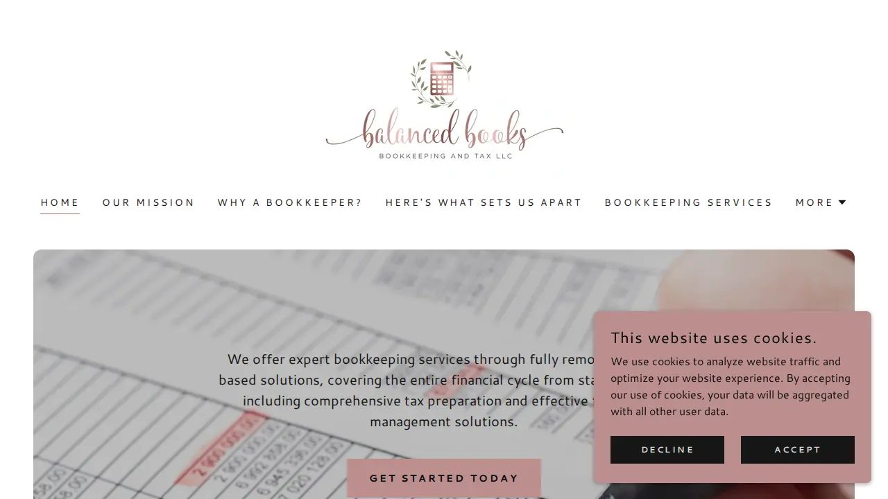 Balanced Books Bookkeeping and Tax LLC website