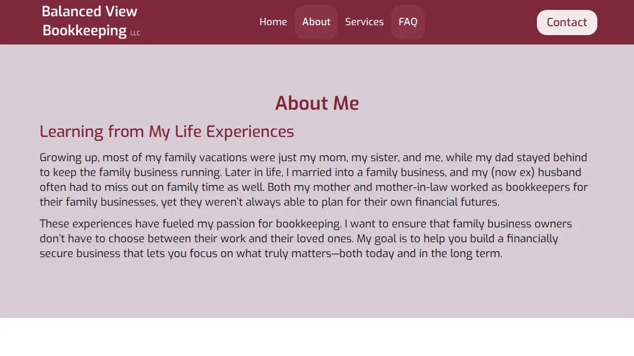 Balanced View Bookkeeping LLC page