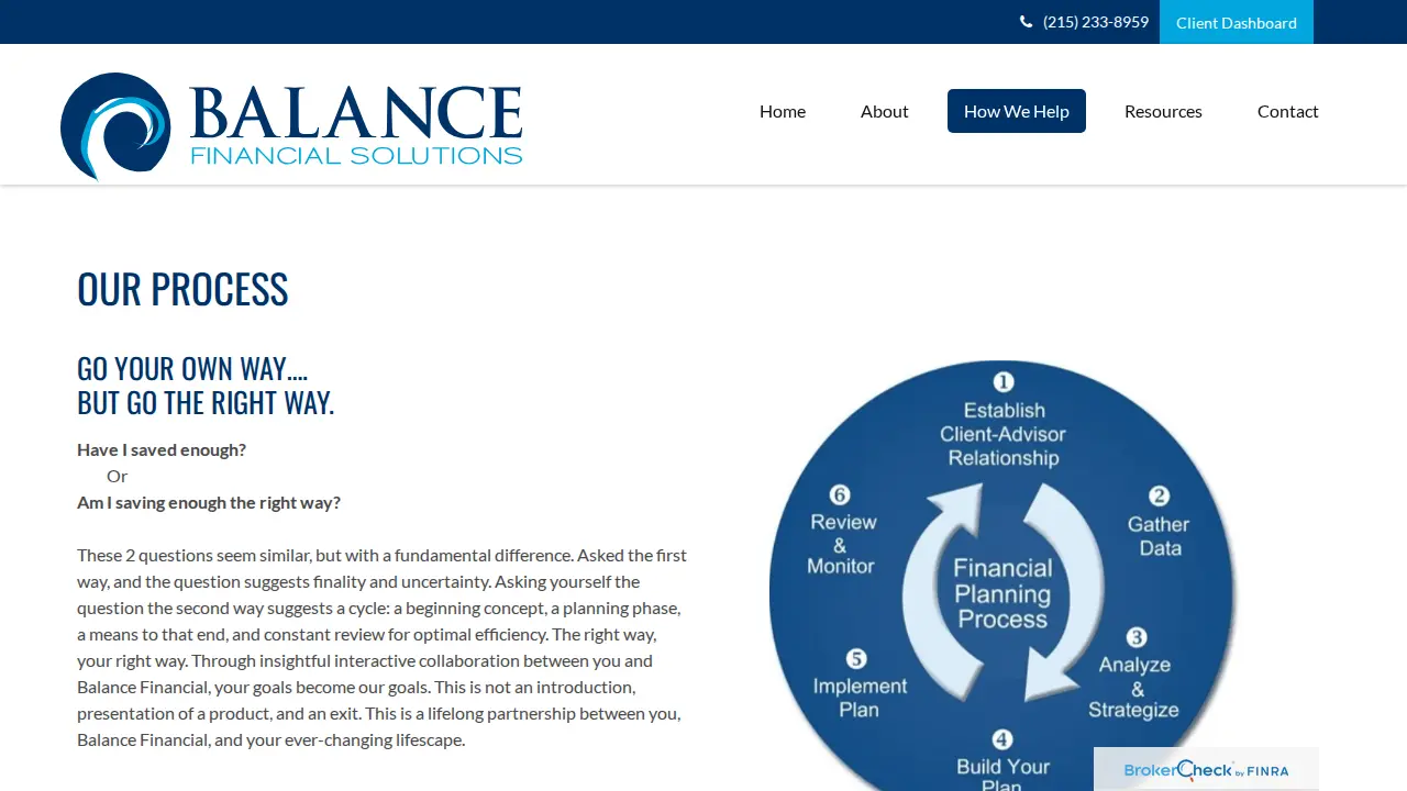 BALANCE FINANCIAL SOLUTIONS page