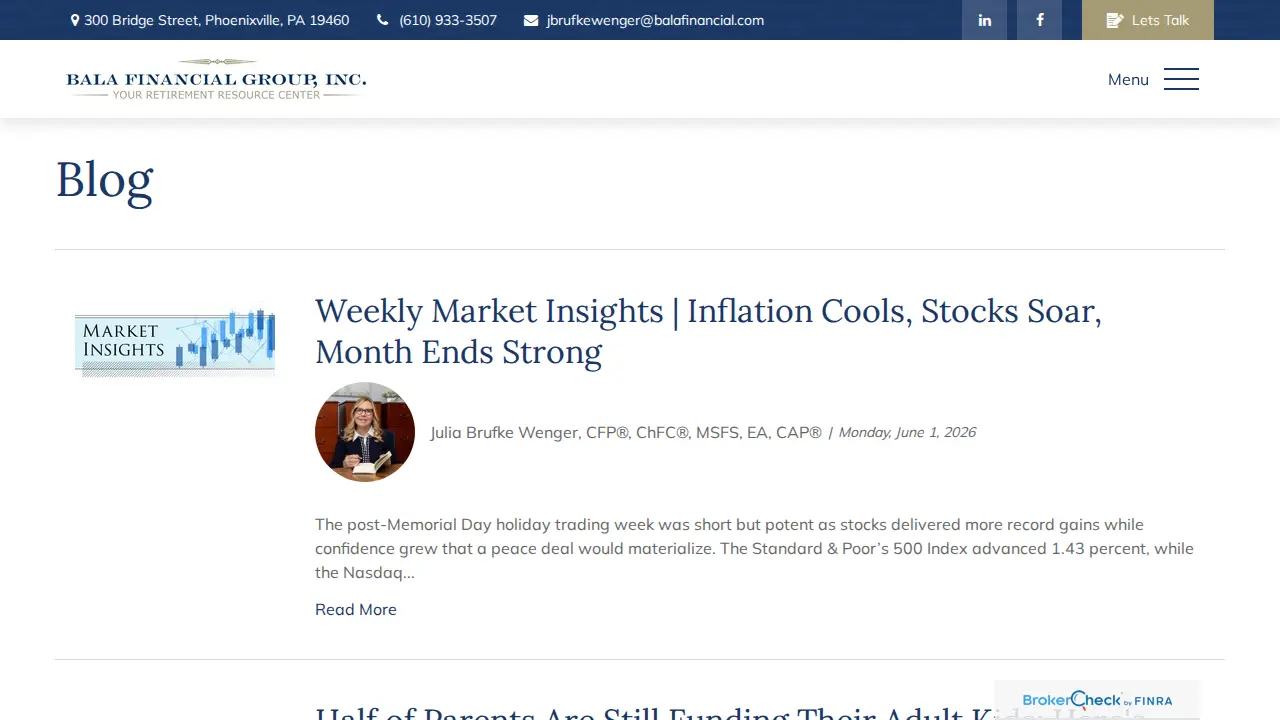 Bala Financial Group page