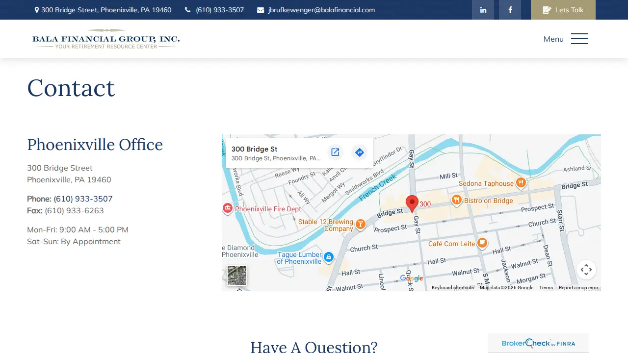 Bala Financial Group page