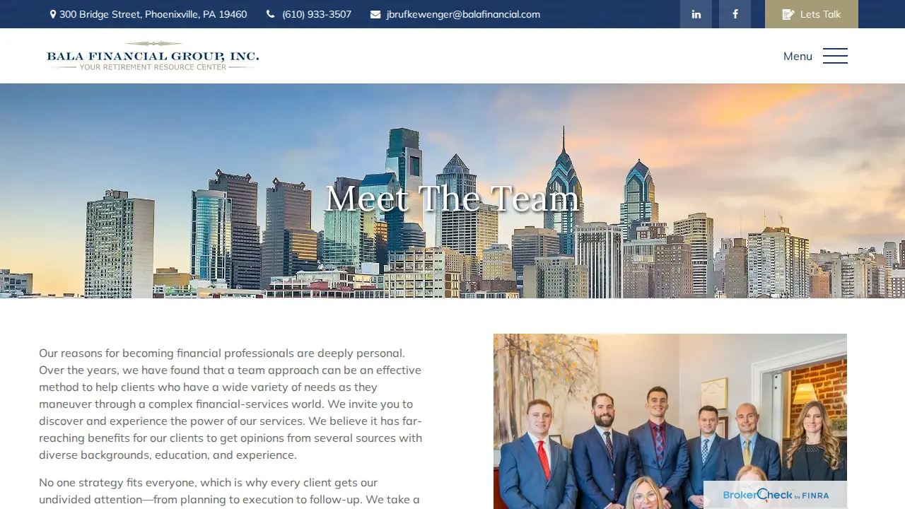 Bala Financial Group page