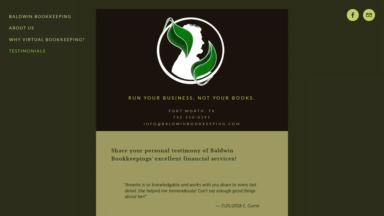 Baldwin Bookkeeping page