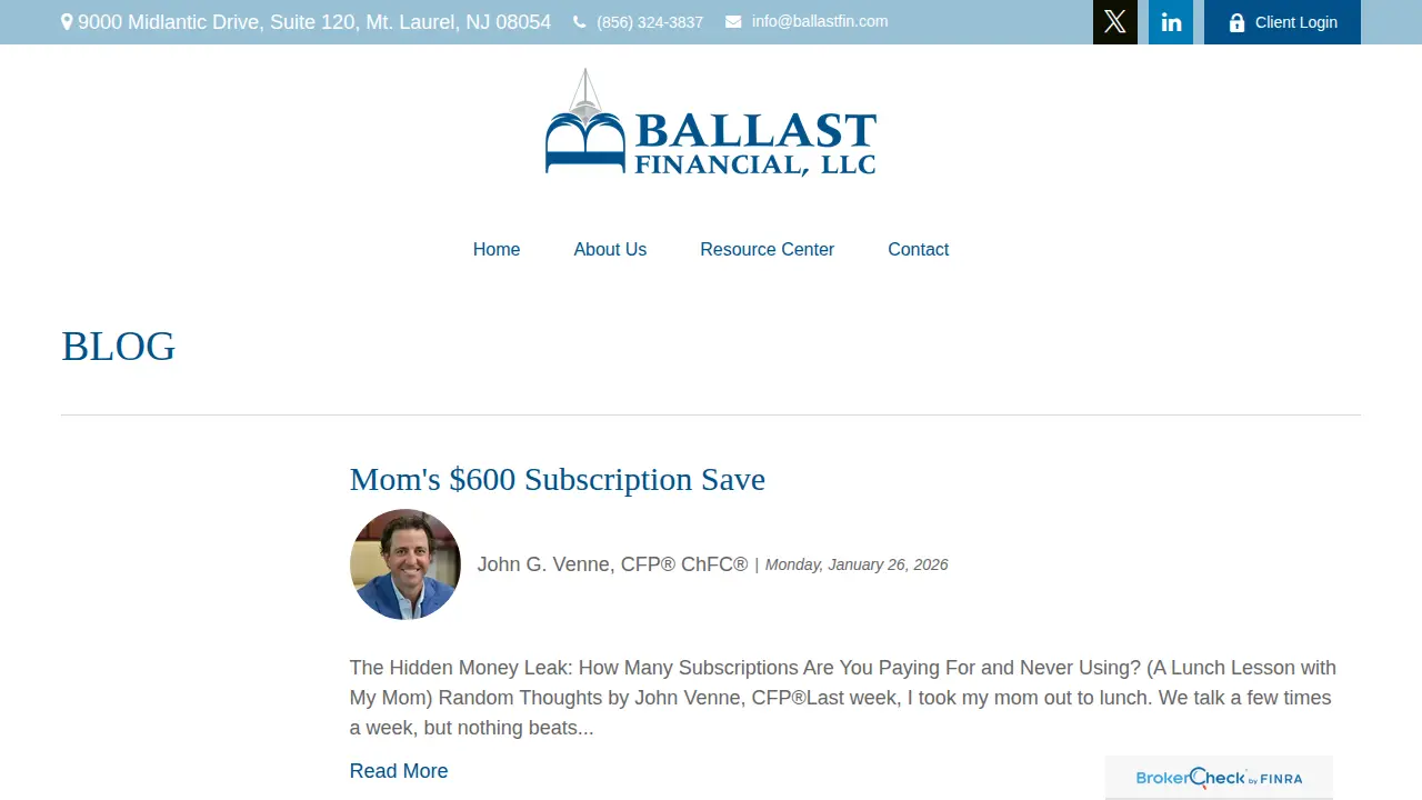 Ballast Financial LLC page