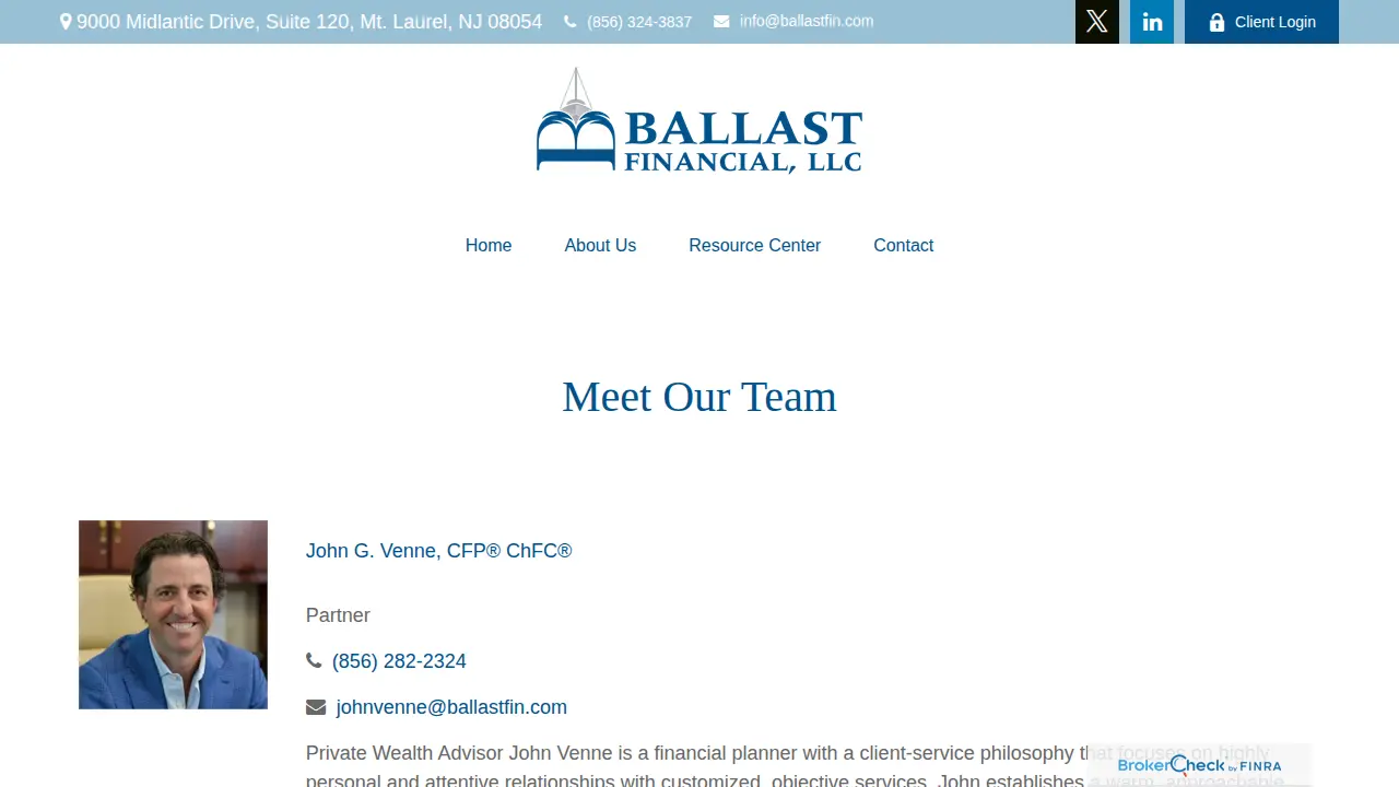 Ballast Financial LLC page