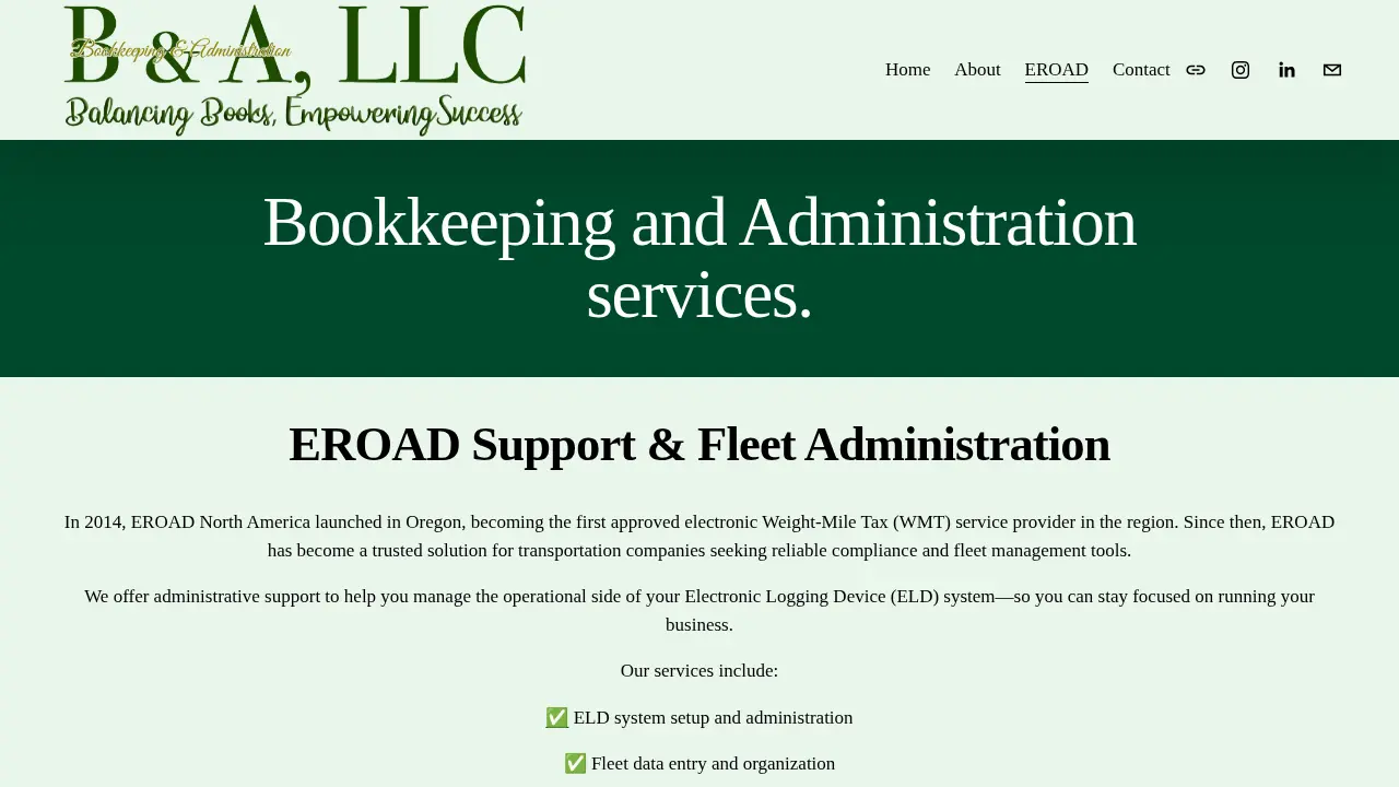 B & A, LLC page