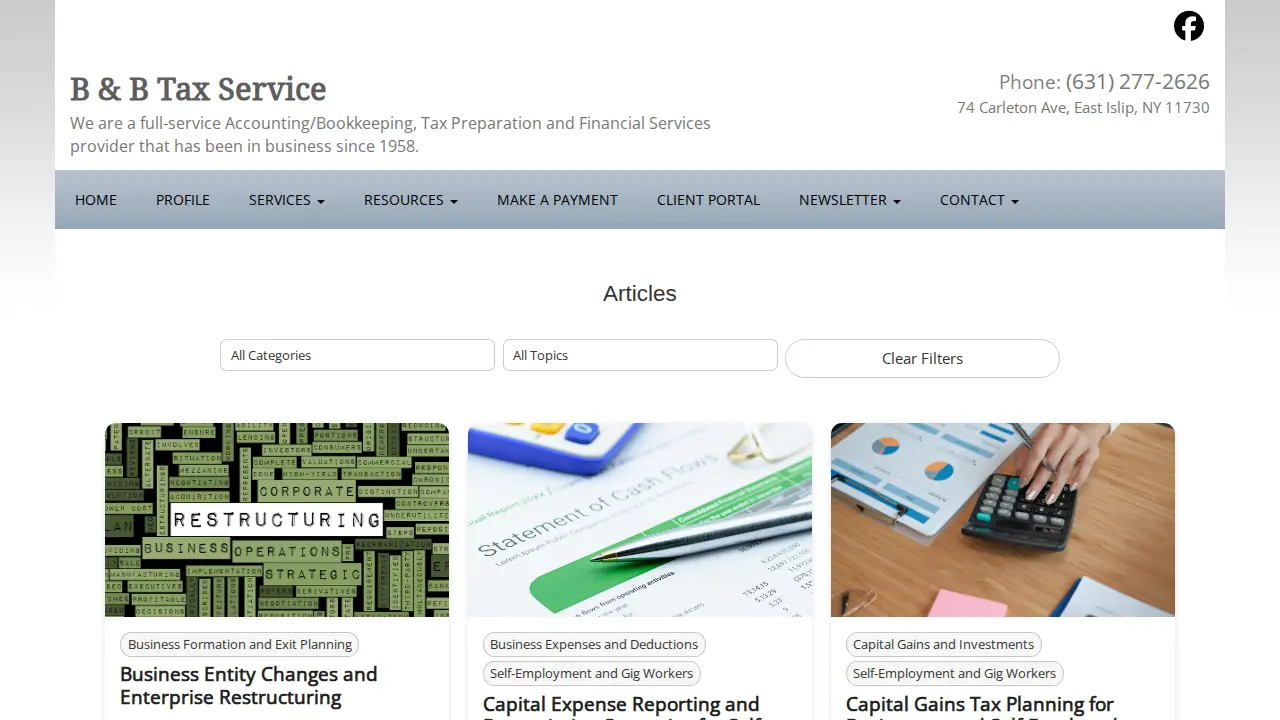 B & B Tax Services of Suffolk page