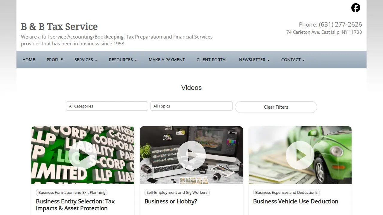 B & B Tax Services of Suffolk page