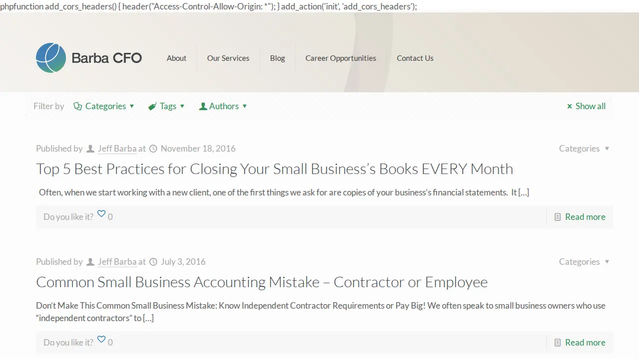 Barba CFO page
