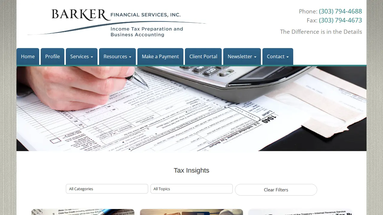 Barker Financial Services Inc page