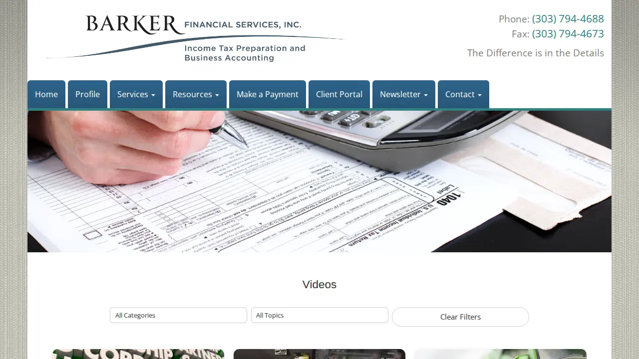 Barker Financial Services Inc page