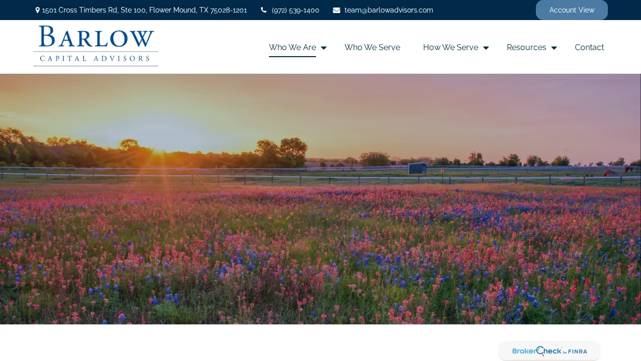 Barlow Capital Advisors page