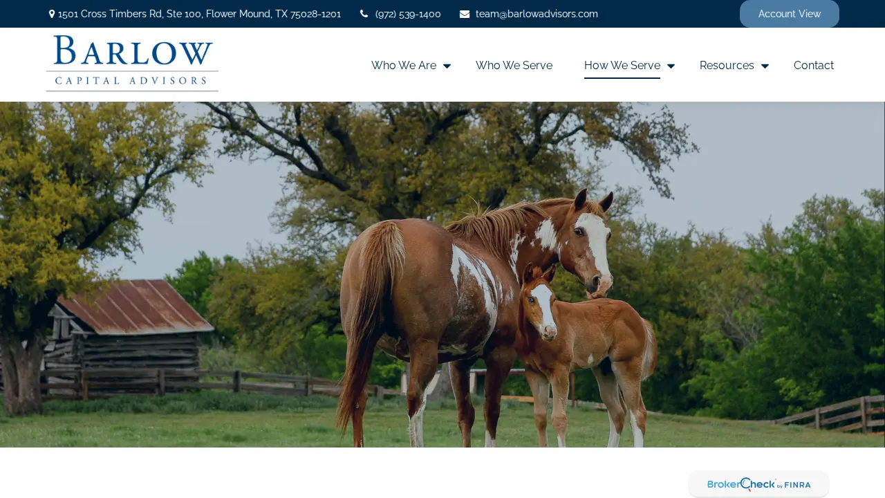 Barlow Capital Advisors page