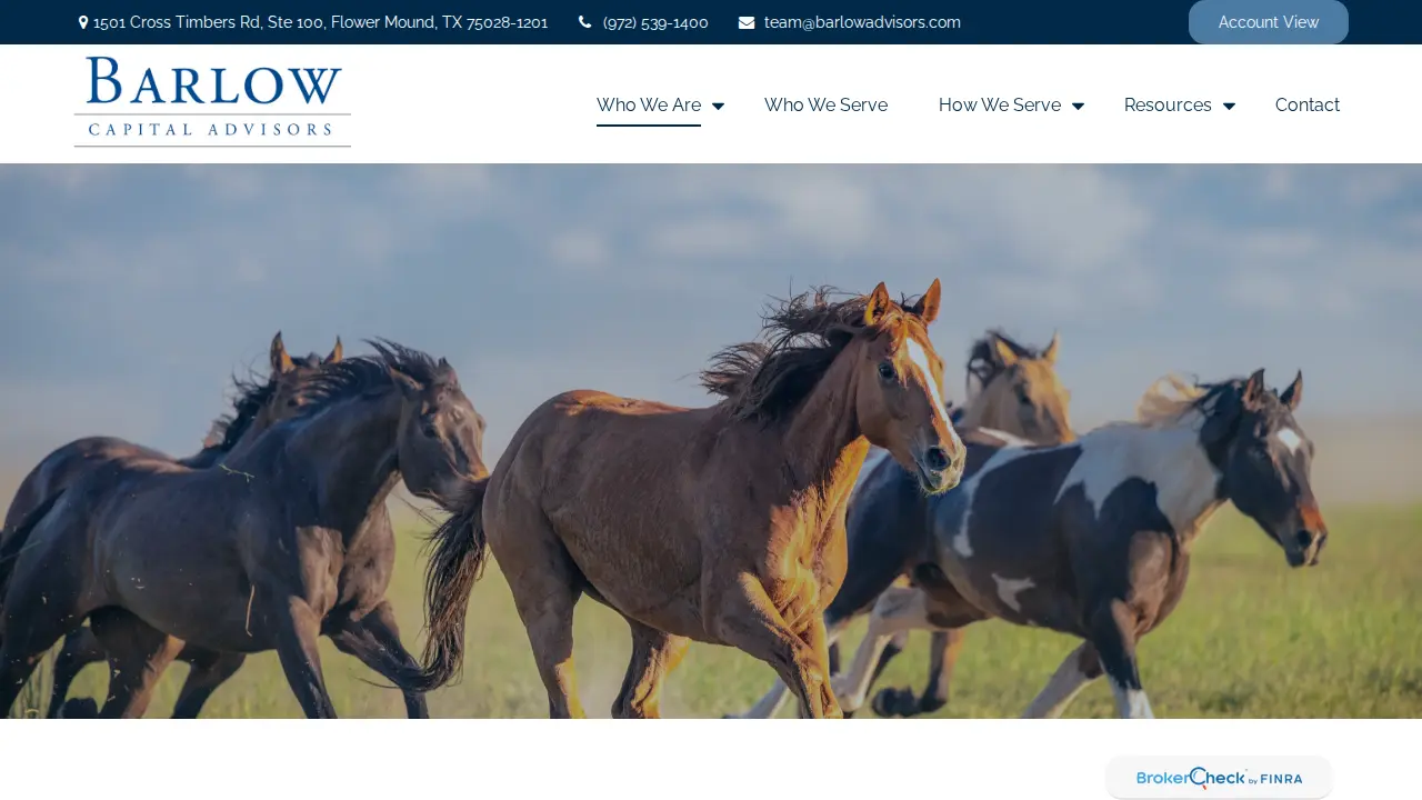 Barlow Capital Advisors page