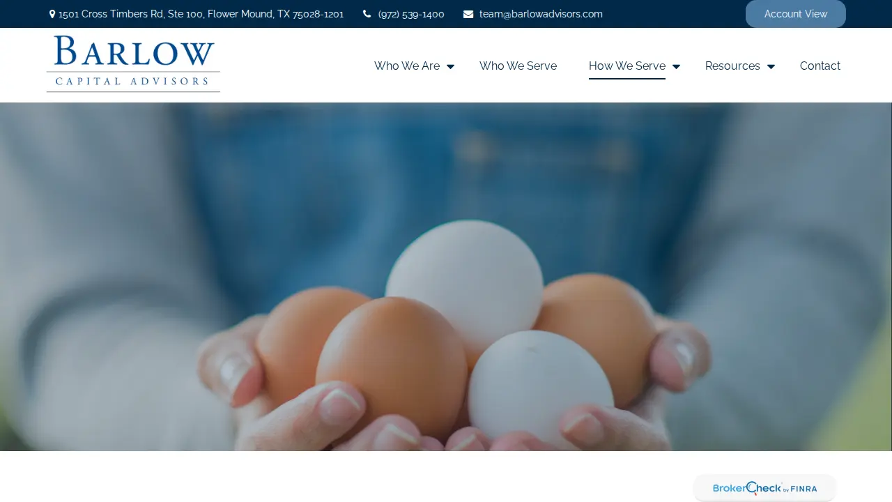 Barlow Capital Advisors page
